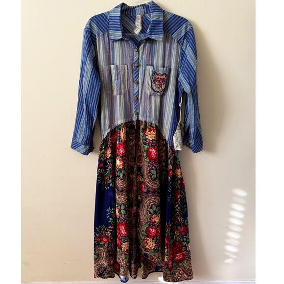NEW Aratta Silent Journey Maxi Shirt Dress Veronica Medium Floral Boho Duster - Picture 2 of 8